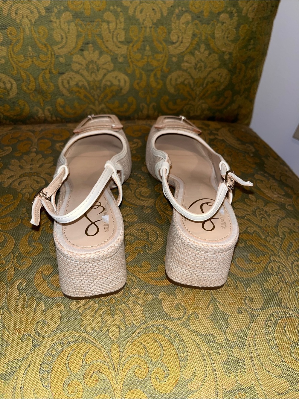Sam Edelman Blush Beige Slingback Heels with Decorative Buckle - Picture 9 of 12